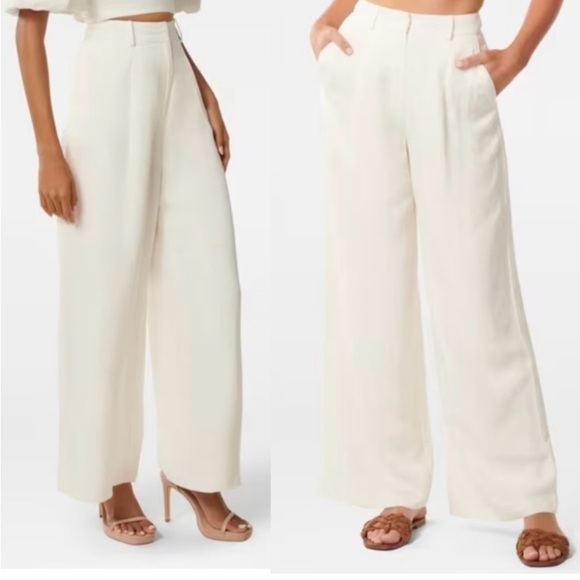 Scotch & Soda Hana Wide Leg Pant in Ivory Linen Blend Size 29/30 - Picture 1 of 11